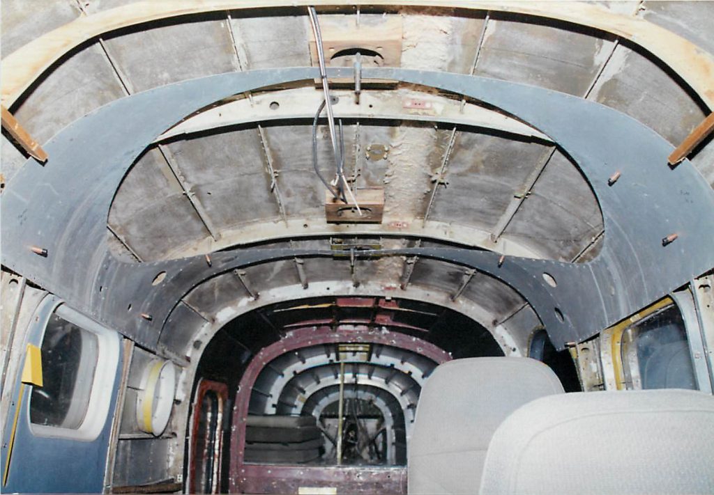 Inside fuselage, before restoration