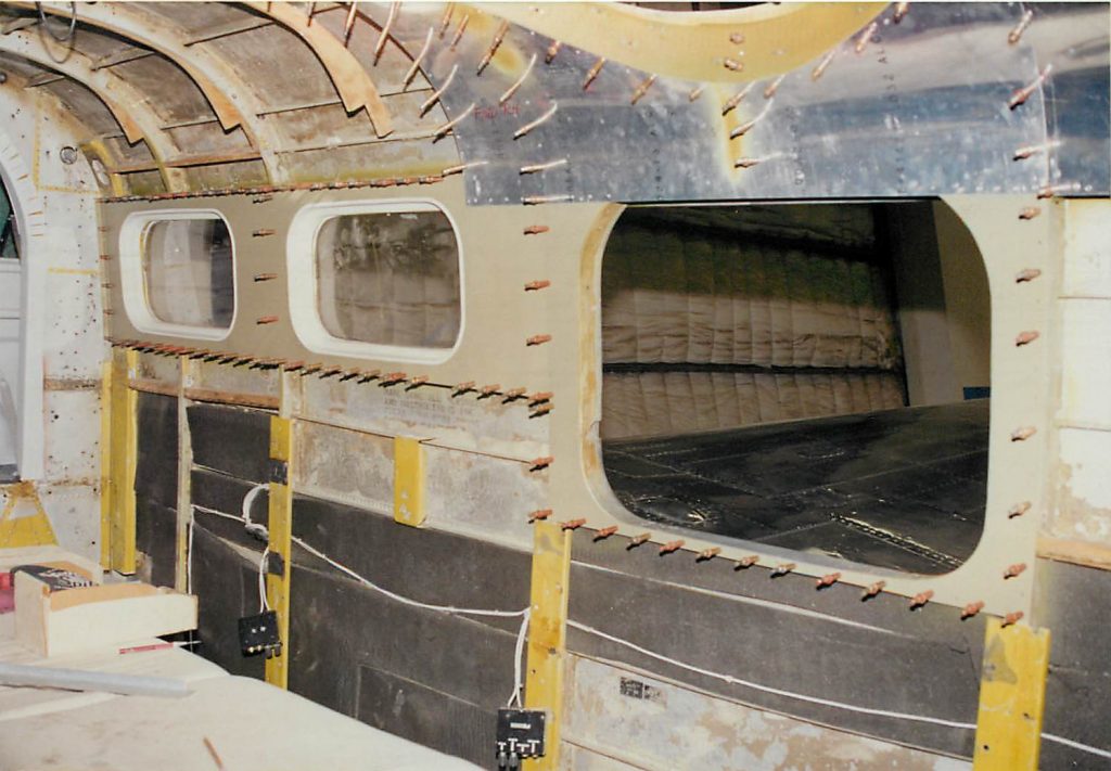Inside fuselage, in restoration process