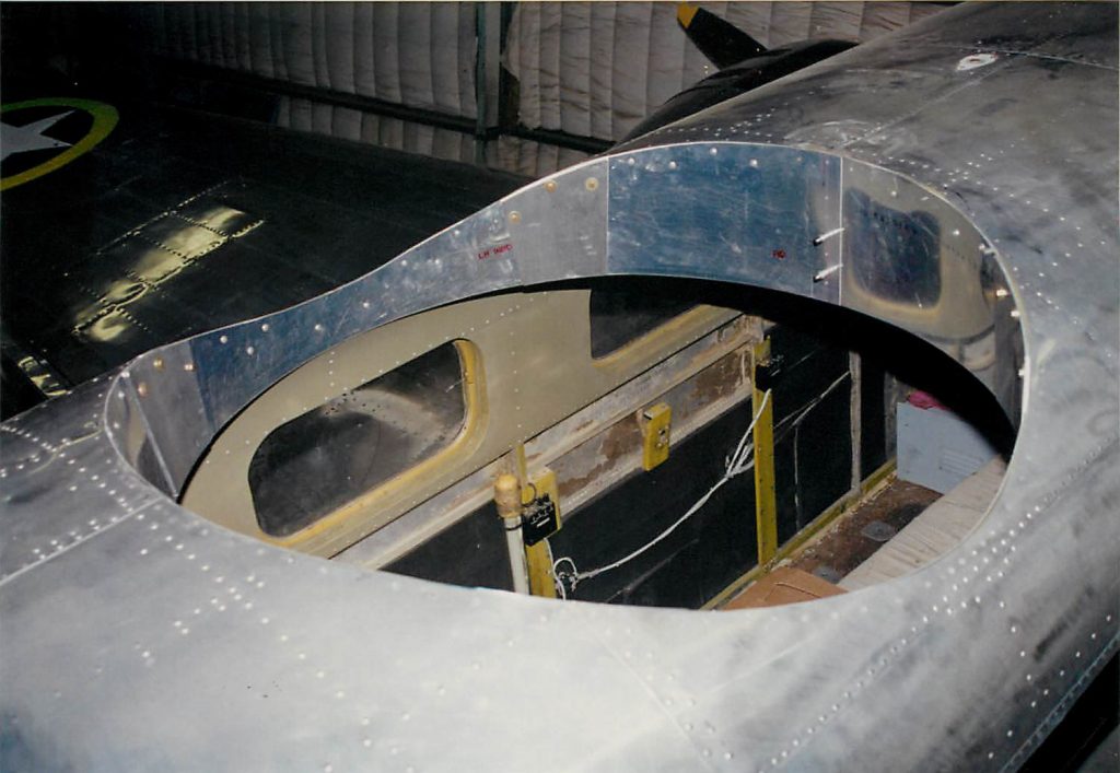 Airframe turret structure being fabricated
