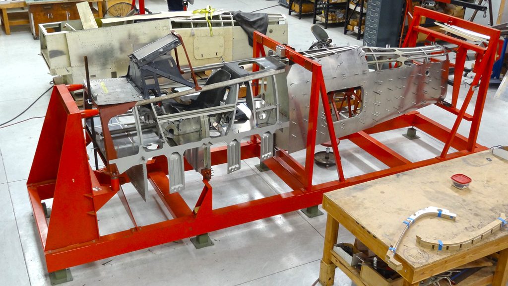 Fuselage, in fuselage fixture; various components being fit into place