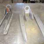 Support angle in fabrication process, original on left and fabrication on right