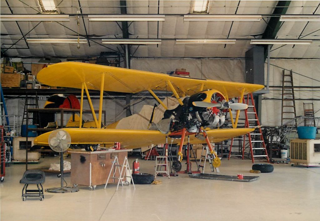 Stearman-4-Ready-to-remove-landing-gear-assembly-for-repair