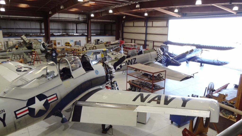 Hanger is full of old planes