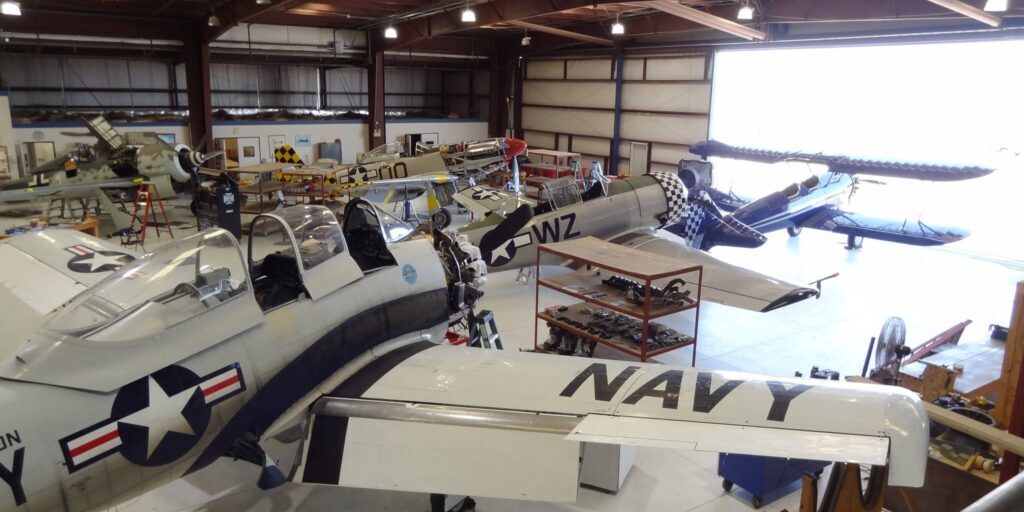 Hanger is full of old planes